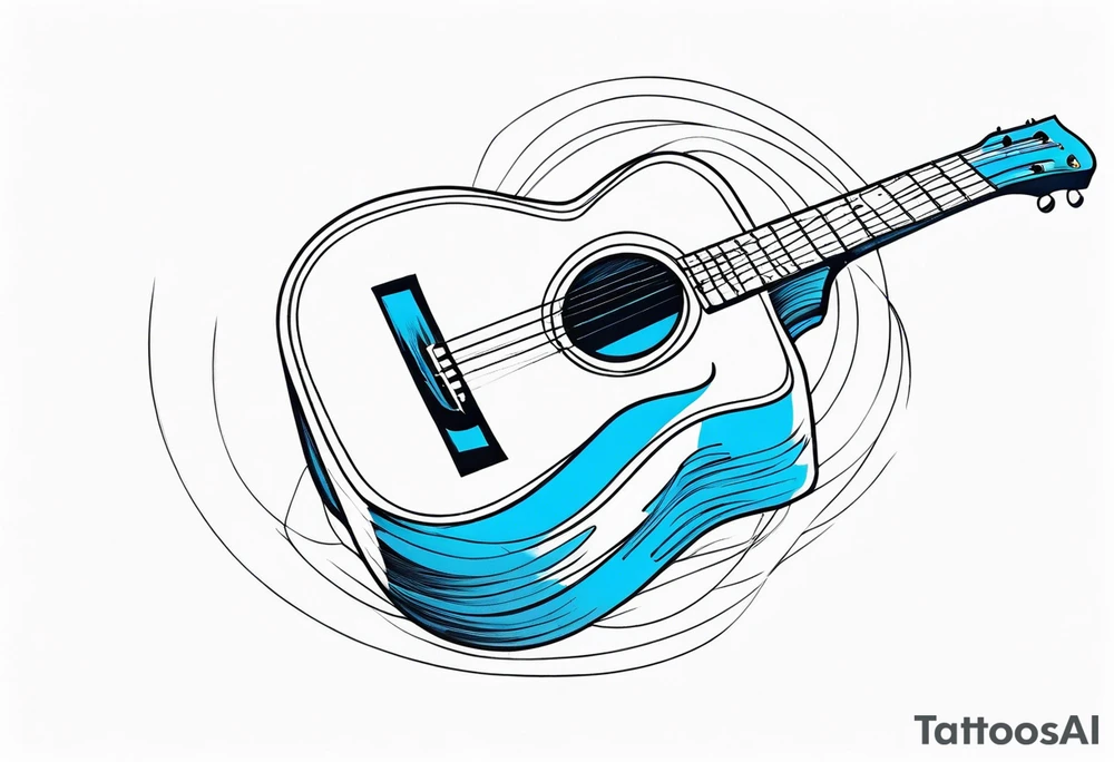 guitar blue tattoo idea