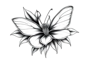 Magnolia flower, butterfly tattoo idea