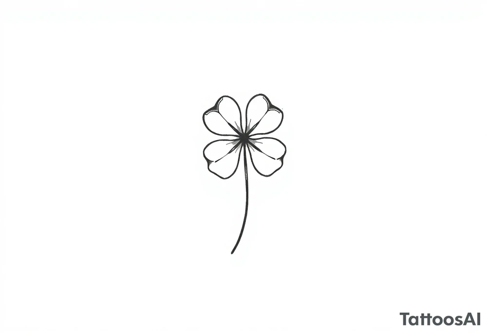 Lucky 4-leaf clover tattoo idea