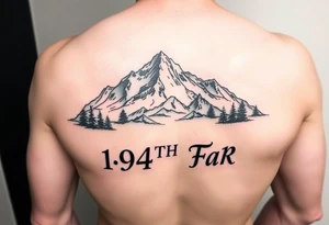 American traditional style with a mountain and HIMARs and the saying 1-94TH FAR FULL COLOR tattoo idea