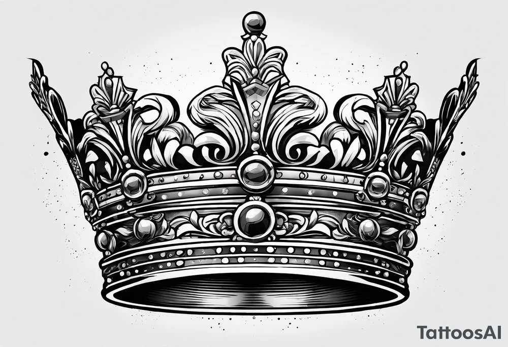 A crown with lettering underneath that says "Dynasties of the Crown" tattoo idea