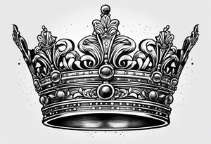 A crown with lettering underneath that says "Dynasties of the Crown" tattoo idea