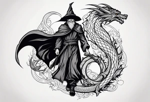 Wizard with dragon tattoo idea