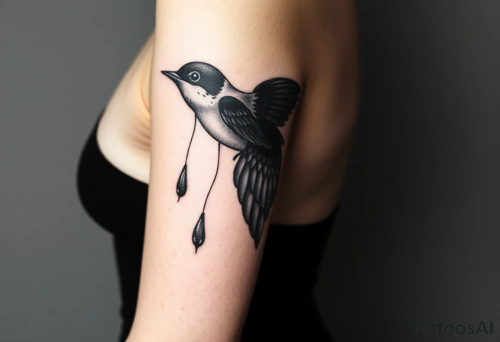 swallow with tears more masucline tattoo idea