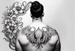 I am creating an arm piece that consists of octopus tentacles and floral all the way up tattoo idea