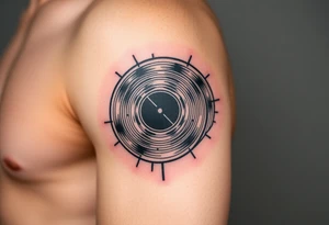 vinyl records as an expression of love for house music tattoo idea