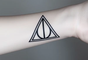 deathly hallows symbol from harry potter tattoo idea