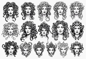 Medusa front profile tattoo idea