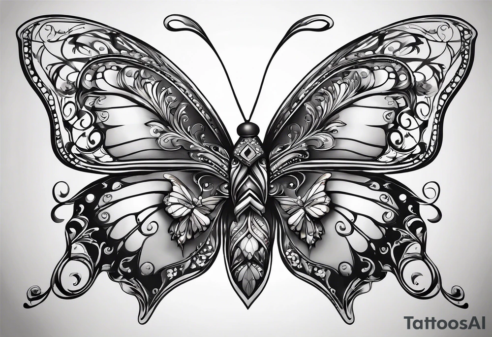 butterfly makes a heart tattoo idea