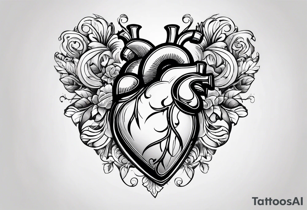 Heart with "M S" tattoo idea