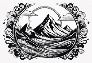 mountain and wave tattoo idea