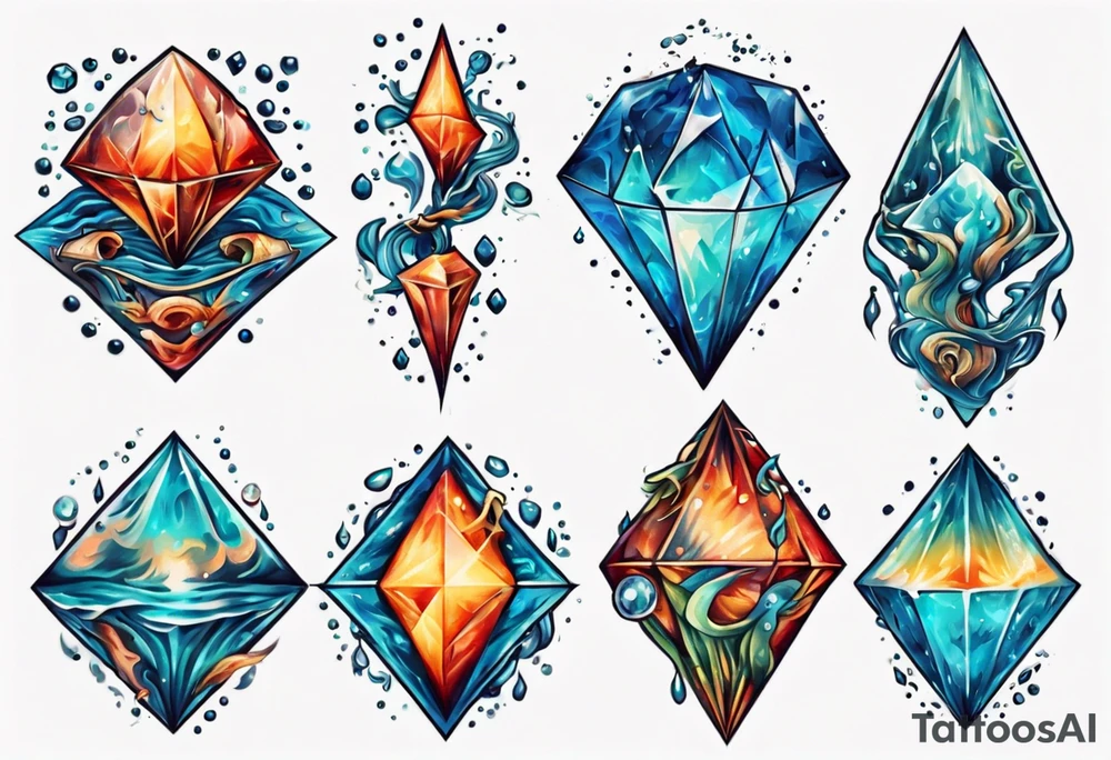 water diamond tattoo idea