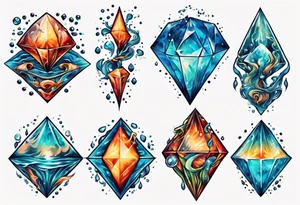 water diamond tattoo idea