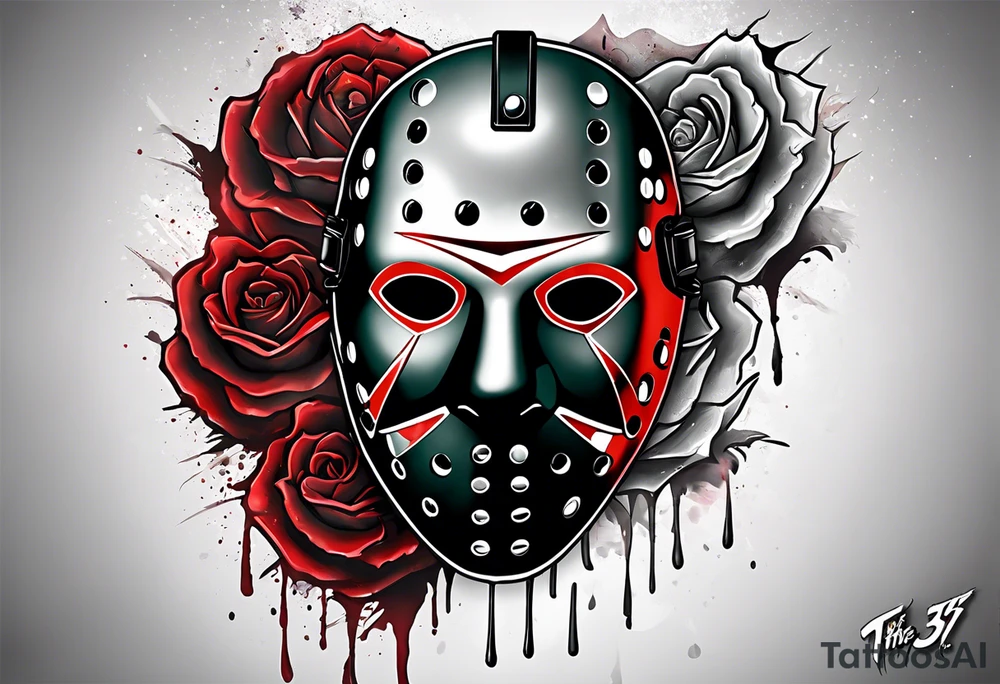 Friday the 13th mask, 13 in the mask tattoo idea