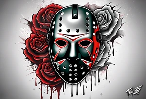 Friday the 13th mask, 13 in the mask tattoo idea