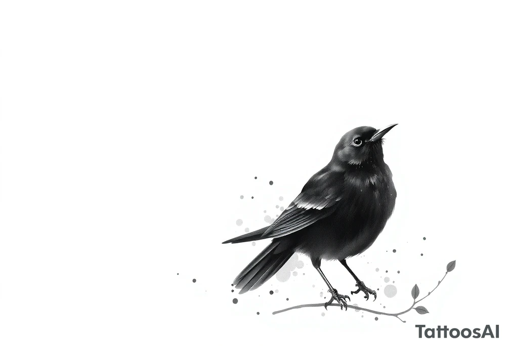 Male European Blackbird tattoo idea tattoo idea