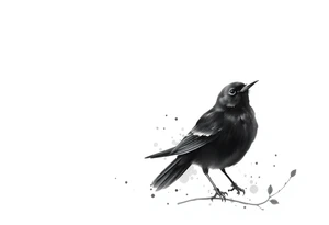 Male European Blackbird tattoo idea tattoo idea