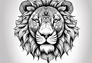 lion face, symmetrical, chest tattoo tattoo idea