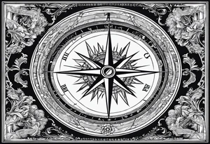 flat map with compass tattoo idea