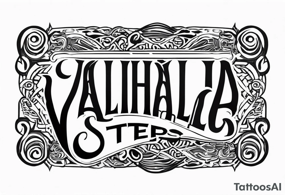 Valhalla  steps sword tattoo idea