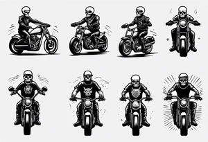 Motorcycle and skeleton riding tattoo idea