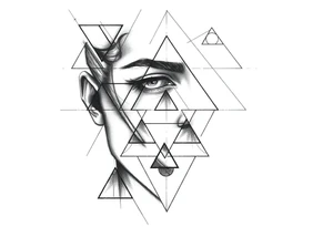 Geometric, triangles, lines, circles tattoo idea