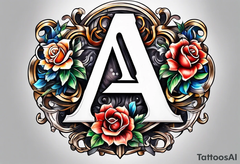 the letters A and R tattoo idea