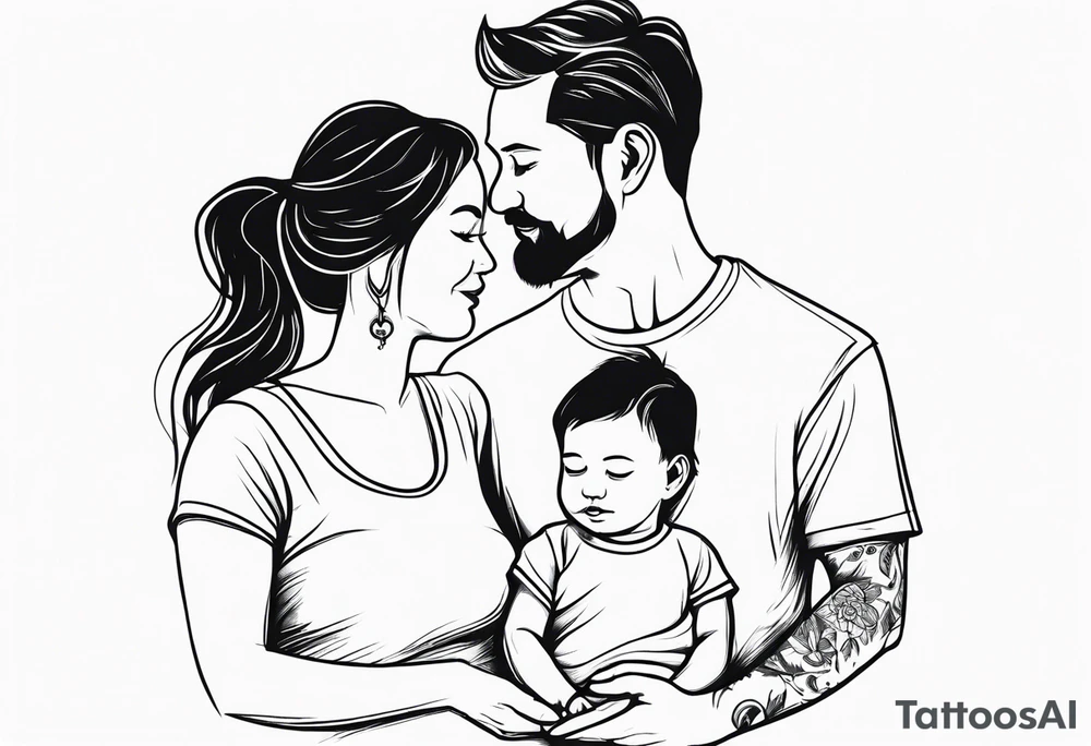 Mom dad family hold habd tattoo idea