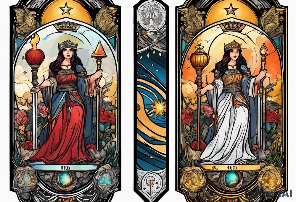 A tarot card design tattoo idea