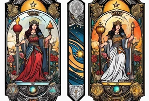 A tarot card design tattoo idea