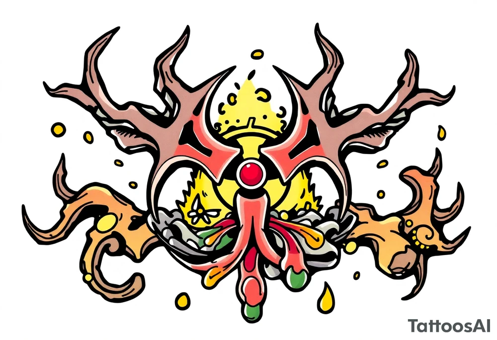 Contagion sign with toxic spill tattoo idea