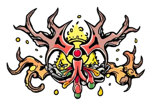 Contagion sign with toxic spill tattoo idea