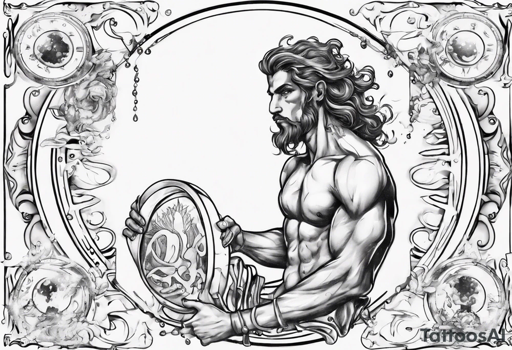 The Zodiac sign Aquarius in Human male form. tattoo idea