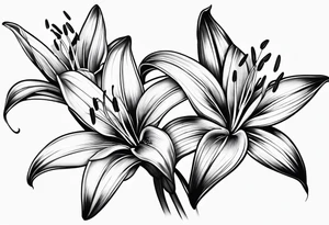 Lily flowers with stalk tattoo idea