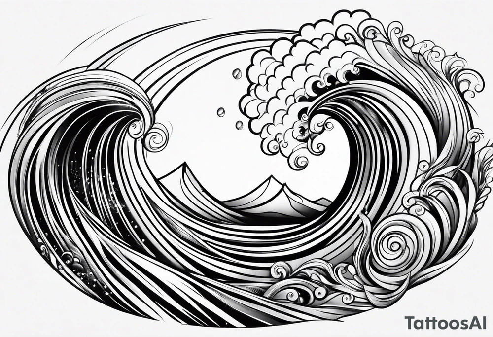 Abstract Waves tattoo idea
