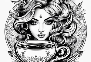 she whiskey in tea cup tattoo idea