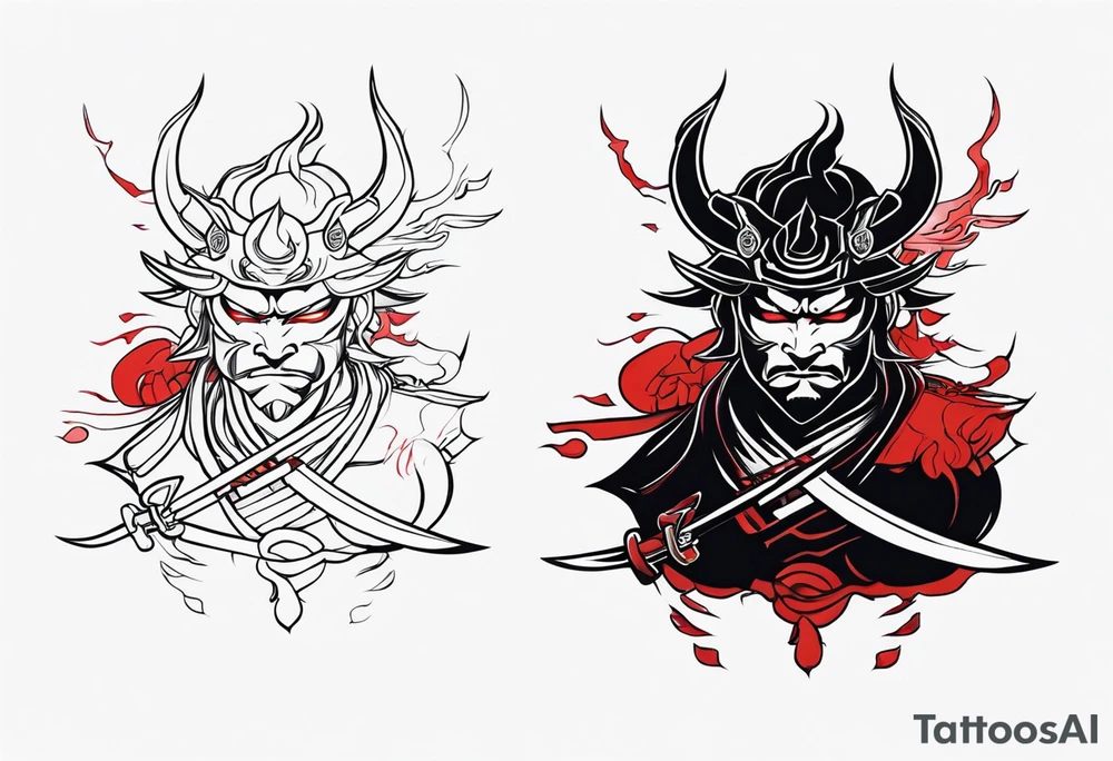 demon samurai tattoo idea