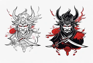 demon samurai tattoo idea
