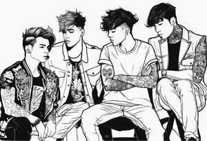 its about a boy group, called cru geheim, they are 4 men, they like to discuss tattoo idea
