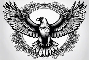 Dove and Eagle circling tattoo idea