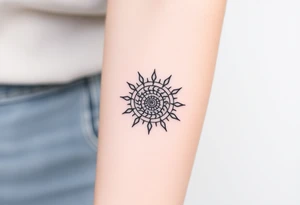 Fibonacci spiral sun tattoo idea