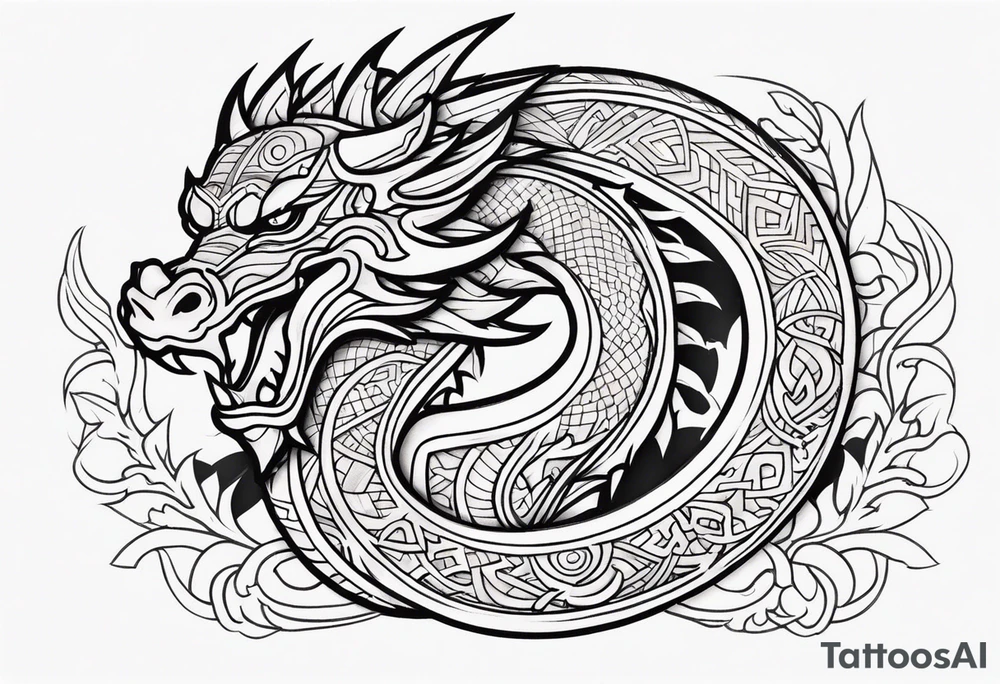 Dragon polynesian tattoo idea