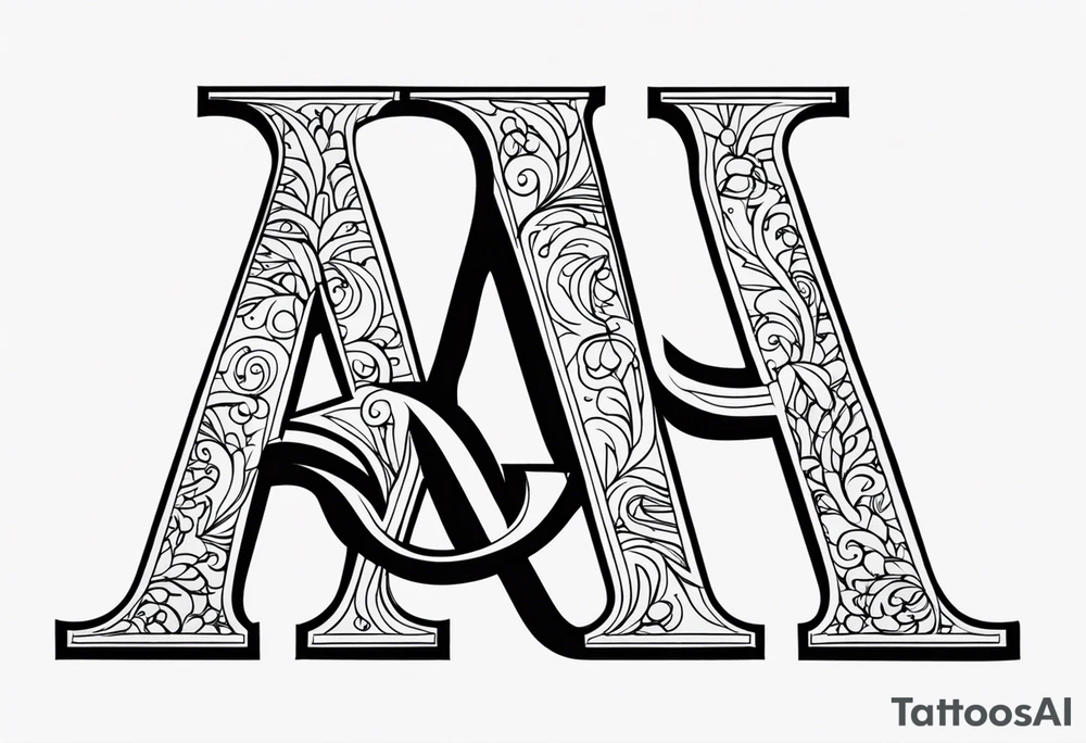 the letters A and R together tattoo idea