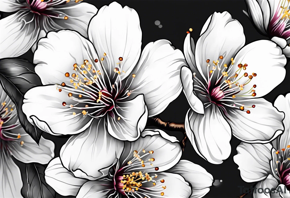 Cherry blossom for back tattoo but no zoom in tattoo idea