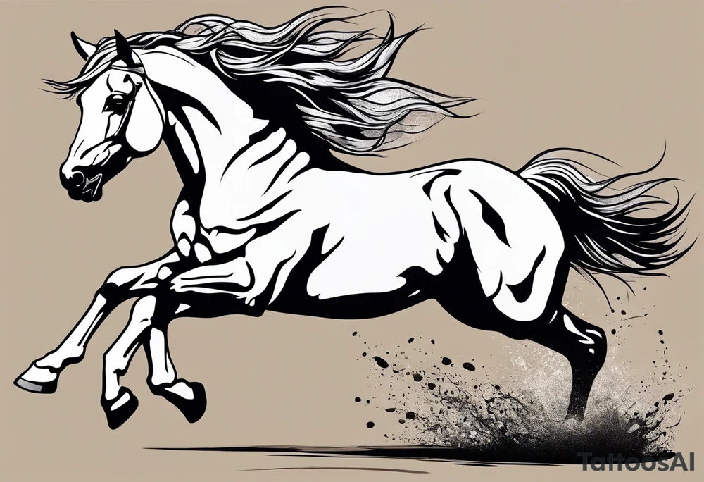 Galloping horse tattoo idea