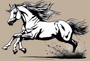 Galloping horse tattoo idea
