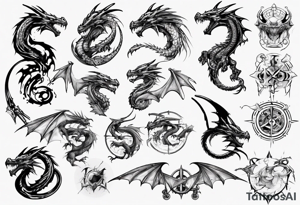 tech dragon tattoo idea