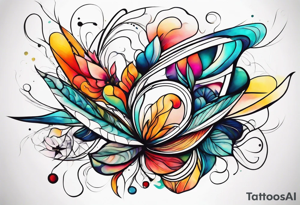 abstract line artwork tattoo idea