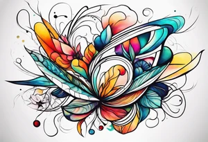 abstract line artwork tattoo idea
