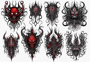 Blood
Tendrils
Black
Pattern
Monster
Gothic tattoo idea